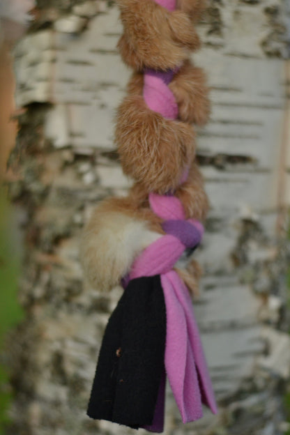 Fleece leksak med kaninpäls 40cm